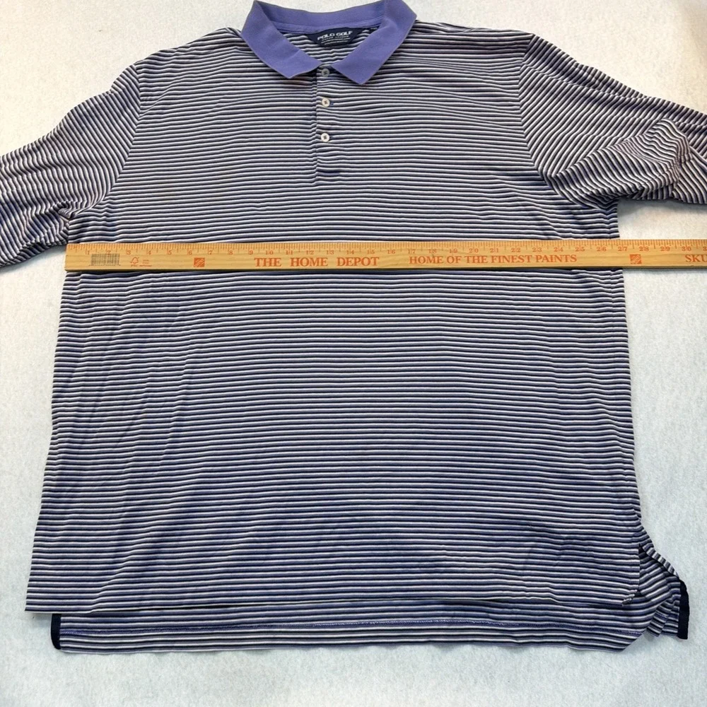 Ralph Lauren Polo Golf Polo Shirt Men's Size XXL Purple Stripe 100% Pima Cotton‎